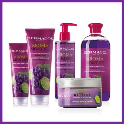 Dermacol Aroma Moment antistresový tělový peeling hrozny s limetkou 200 g