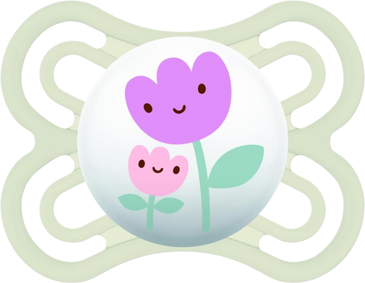 MAM Dudlík Perfect 0m+, bílý/květiny