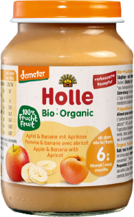 Holle Bio Jablko a banán s meruňkami 190 g