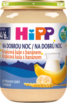 HiPP BIO Kaše na dobrou noc krupicová s banánem 190 g