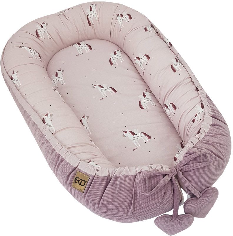 Eko Hnízdo pro miminko bavlněné velvet Unicorn 90 cm