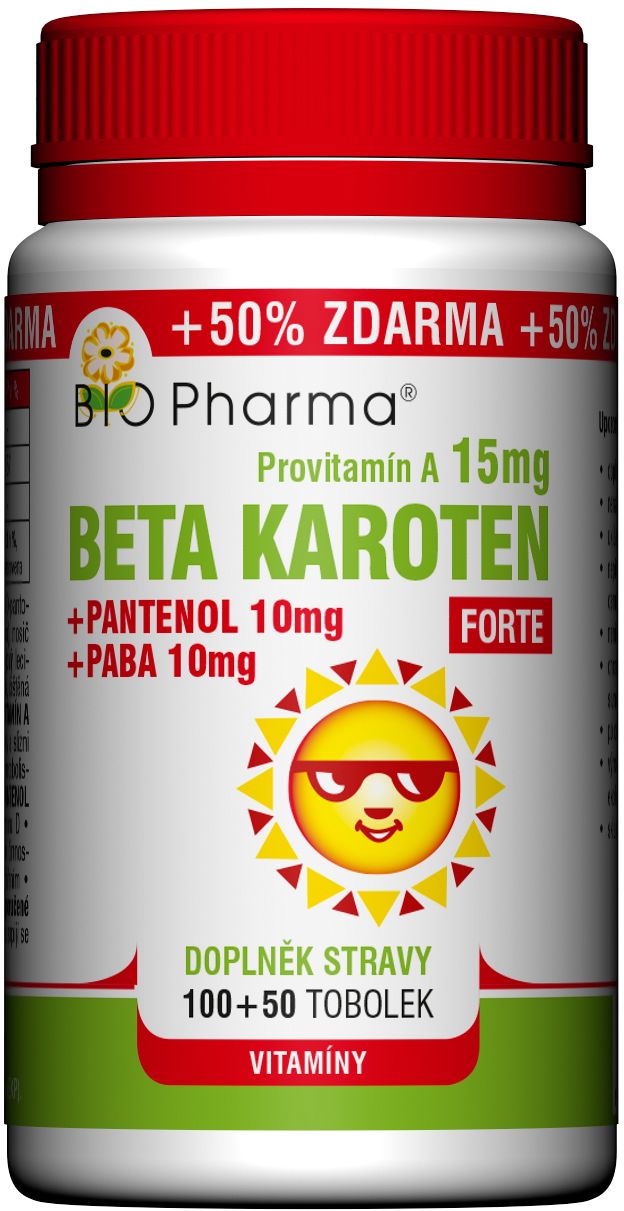 Bio Pharma Beta Karoten 15 mg+Pantenol 10mg+PABA 10 mg 150 tobolek