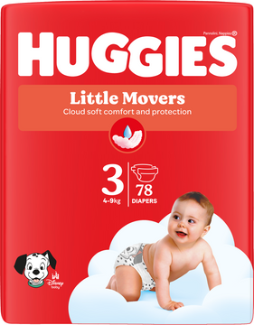 Huggies® Little Movers plenky 3 (4 - 9 kg) 78 ks