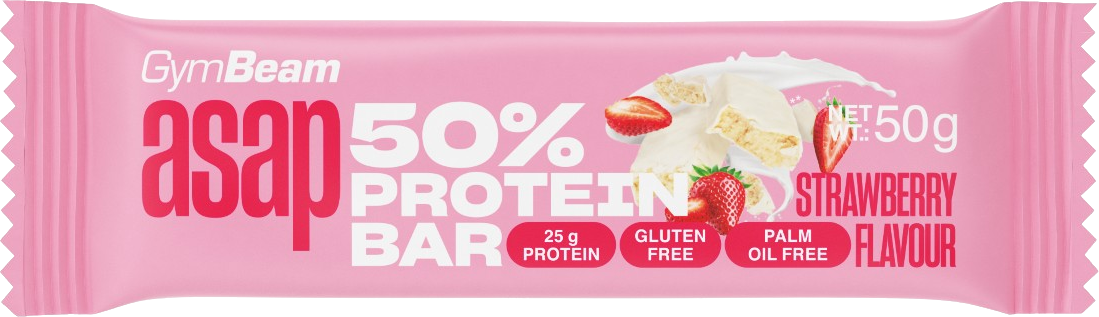 GymBeam ASAP 50% Protein Bar - jahoda 50 g