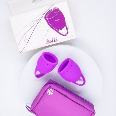 Lola Games Sada menstruačních kalíšků Natural Wellness Fialový Tulipán 2 ks