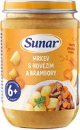 Sunar Příkrm mrkev s hovězím a brambory 6m+, 190 g