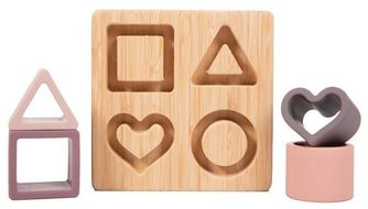 Bo Jungle Vkládačka B-Bamboo + silikonové tvary Heart Pink