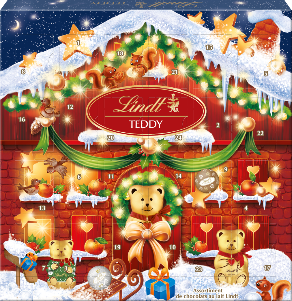 Lindt TEDDY Vánoční Adventní kalendář 124 g
