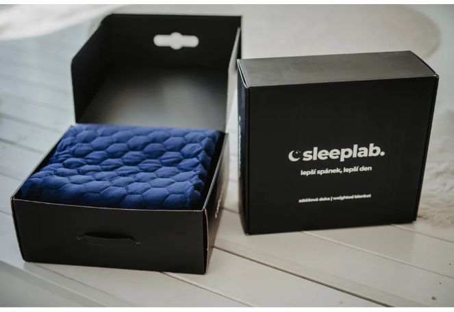 SleepLab Cool & Warm Blue zátěžová deka 140x200cm 9 kg