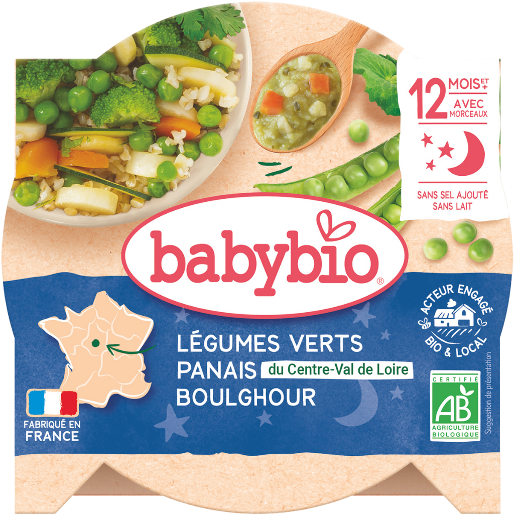 Babybio zelená zelenina, pastinák a boulghour 230 g