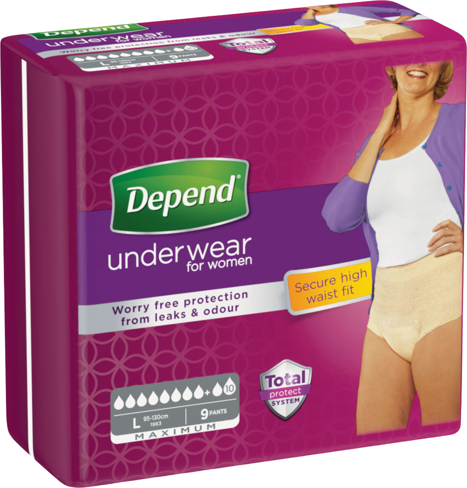 Depend Inkontinenční kalhotky  Maximum L pro ženy 9 ks