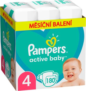 Pampers Active Baby plenky vel. 4, 9-14 kg, 180 ks