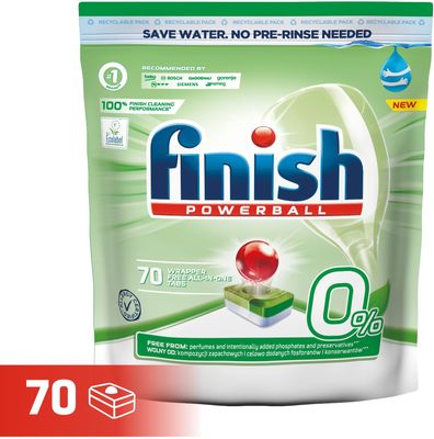 Finish 0% Powerball Green Eco tablety do myčky 70 ks