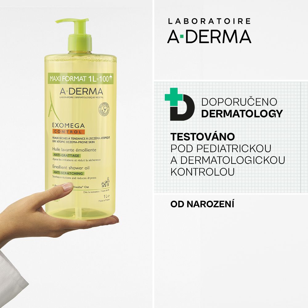 A-Derma Zvláčňující sprchový olej 1000 ml
