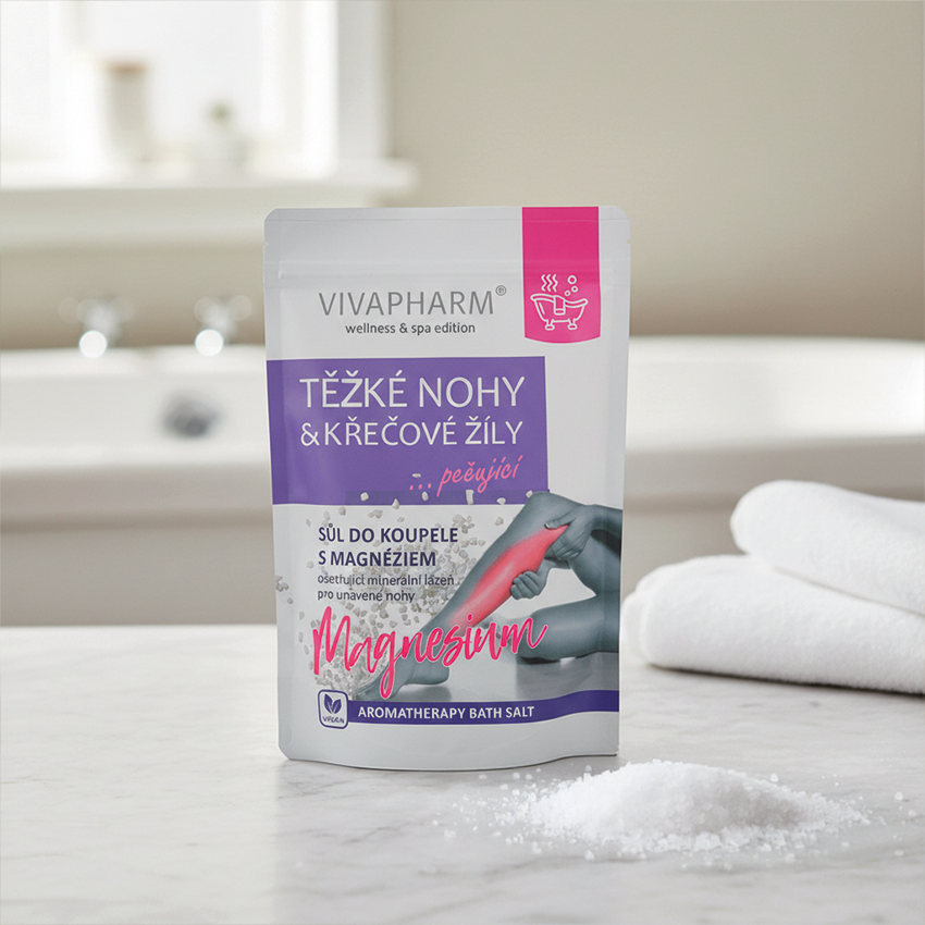 VivaPharm Sůl do koupele Těžké nohy a křečové žíly 1000 g