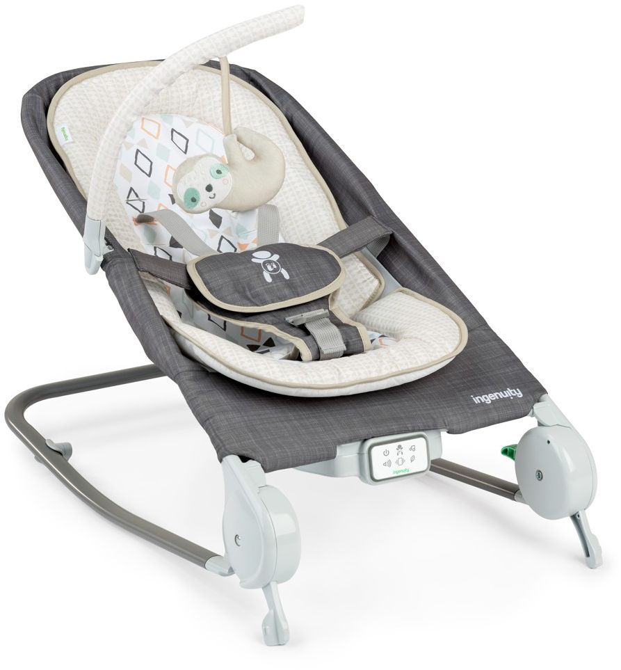 Ingenuity Lehátko masážní vibrující s melodií Happy Belly Rock-to-Bounce - Parker 0m+
