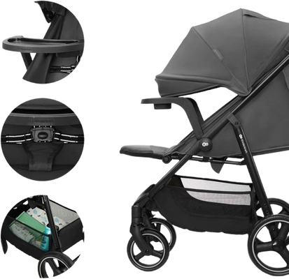 Kinderkraft Kočárek sportovní Trig 3 Granite grey 82 cm
