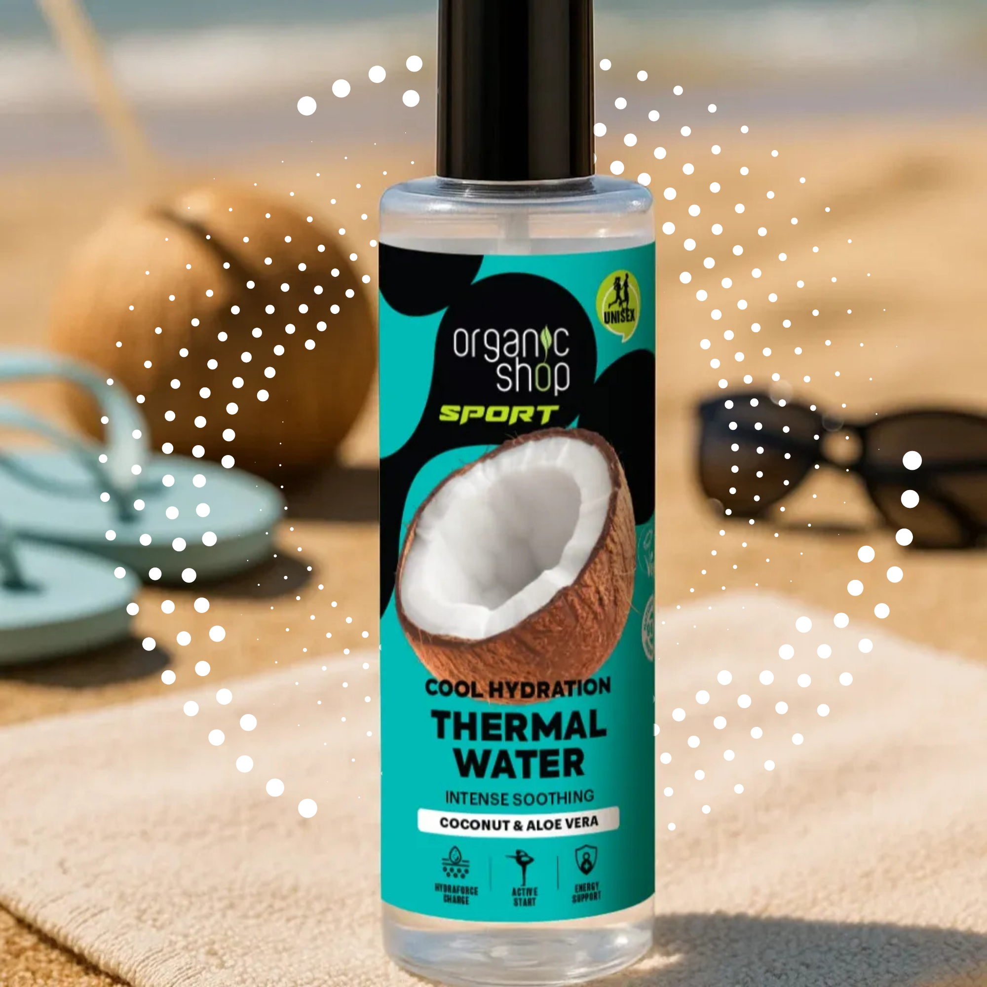 Přírodní certifikace Organic Shop SPORT termální voda