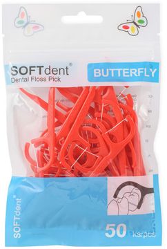 SOFTdent Butterfly Dentální párátka s nití 50 ks