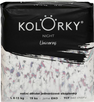 Kolorky NIGHT Jednorožci vel. L (8-13 kg) 19 ks