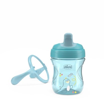 Chicco Hrneček Training s držadly teal, 6m+ 200 ml