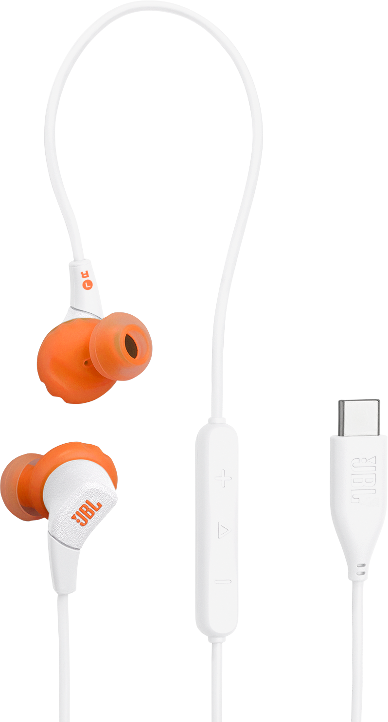 JBL Endurance Run 3C USB-C White, drátová sportovní sluchátka s USB-C konektorem