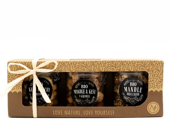 Natu Dárkový set BIO ochucených ořechů