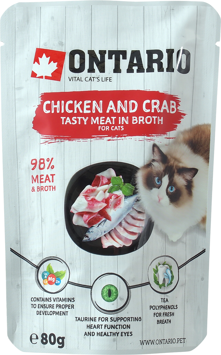 Ontario Kapsička Kuřecí a krab ve vývaru 80 g