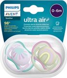 Philips Avent Šidítko Ultra air Obrázek 0-6m dívka (duha) 2 ks