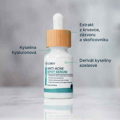 Lobey Lokální sérum na akné s okamžitým účinkem 15 ml