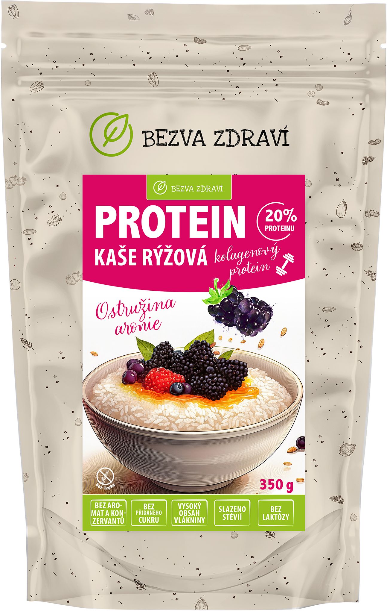 Bezva müsli Proteinová rýžová kaše s ostružinou 350 g