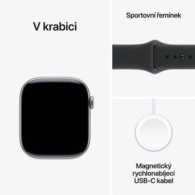 Apple Watch 11 GPS + Cellular 46mm Vesmírně šedý hliník s černým sportovním řemínkem- S/M