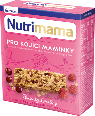 Nutrimama cereální tyčinky Brusinky/Maliny 5 x 40 g