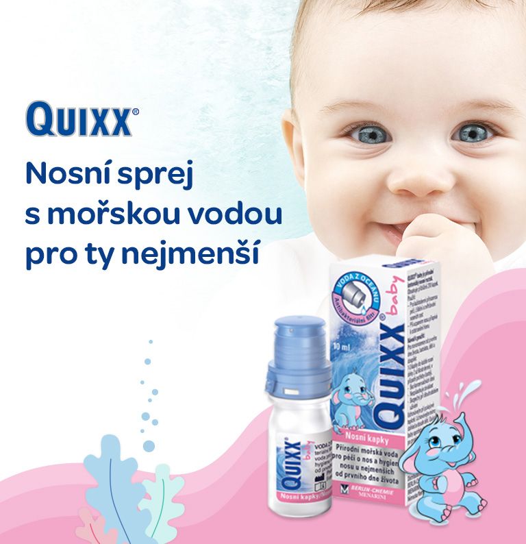 Quixx baby, nosní kapky vhodné od narození, rýma, chřipka