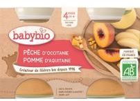 Babybio ovocný príkrm broskyňa, jablko 2 x 130 g