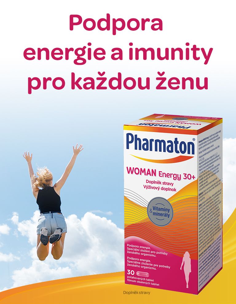 Pharmaton woman energy, doplněk stravy pro ženy, podpora imunity, podpora energie, zdravé vlasy, nehty a plěť