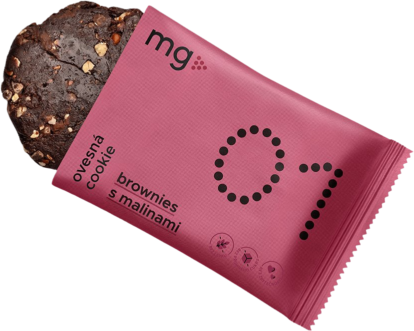 MG Nutrition Bezlepková cookie 01 Brownies s malinami 70 g