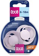 LOVI Dudlík silikonový dynamický PRIME 6-18m Baby Lilac/Violet 2 ks