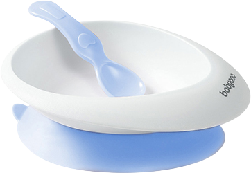 BabyOno Miska s přísavkou a lžičkou modrá 6m+ 230 ml