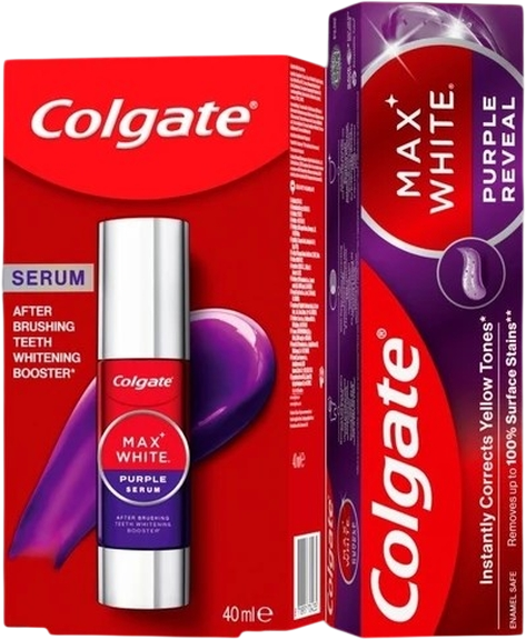 Colgate zubní pasta max white purple + sérum