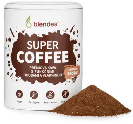 Blendea SUPERCOFFEE BIO Směs kávy s funkčními houbami, skořicí a kořenem čekanky 100 g