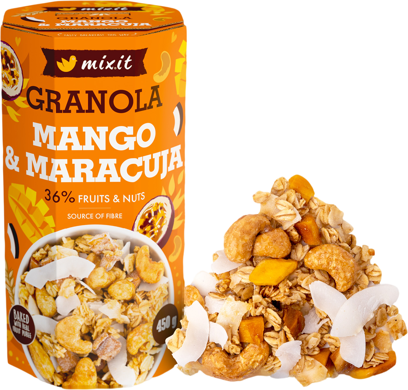 Mixit Granola z pece – Exotické ovoce a kešu 450 g