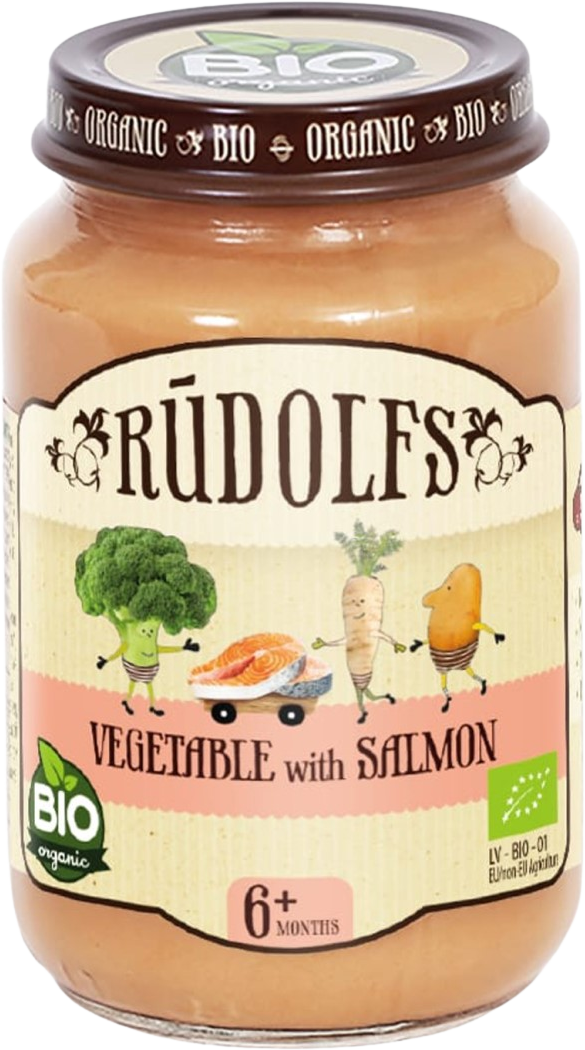 Rudolfs BIO Zelenina s lososem 190 g