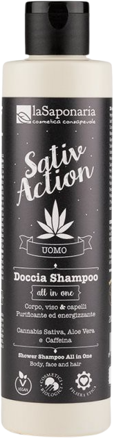 laSaponaria Pánský sprchový gel a šampon s konopím 2v1 BIO 200 ml