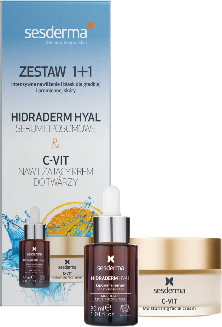 Sesderma Hidraderm Hyal lipozomální sérum a C-VIT hydratační krém