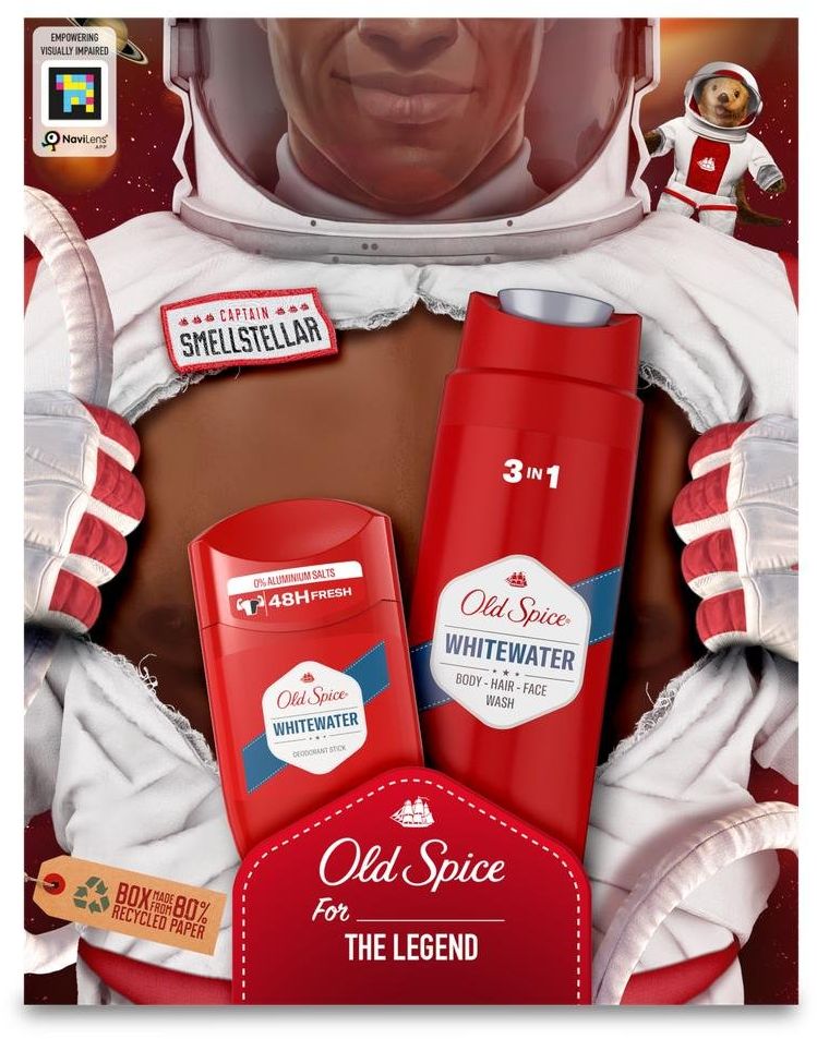 Old Spice Astronaut dárková sada s tuhým deodorantem a sprchovým gelem Whitewater
