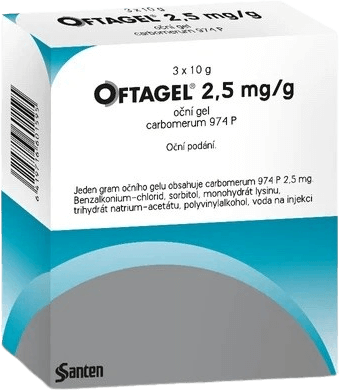 Oftagel oční gel 25 mg 3 x 10 ml