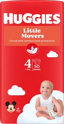 Huggies® Little Movers plenky 4 (7 - 18 kg) 50 ks