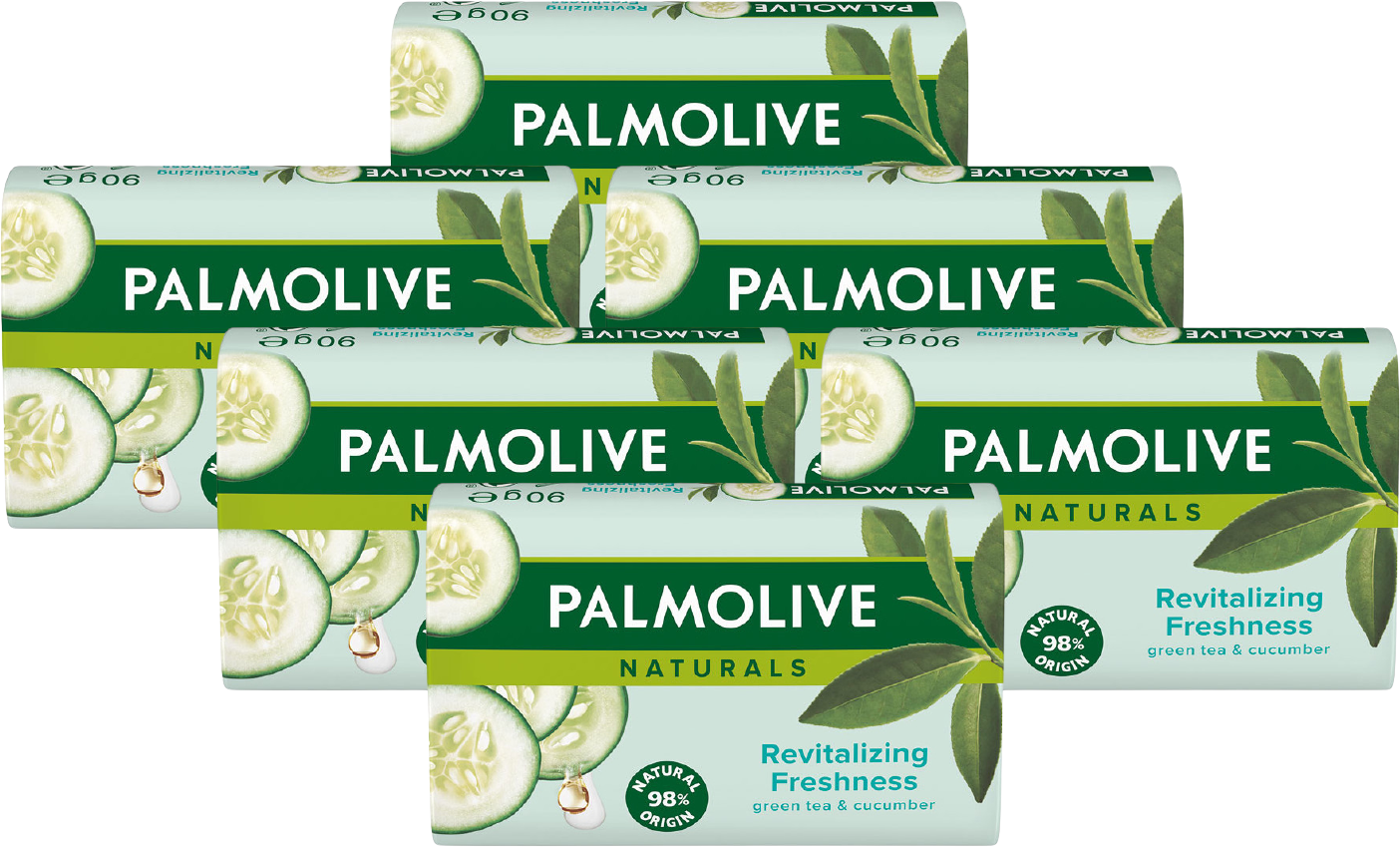 Palmolive mýdlo Naturals zelený čaj a okurka 6 x 90 g