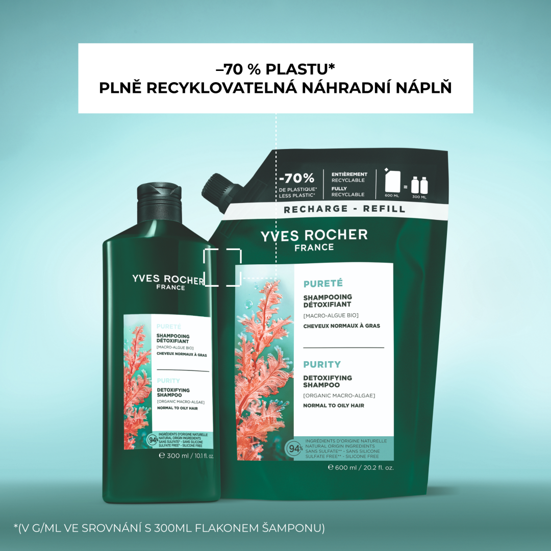 Yves Rocher Haircare Botanical Solutions, Detoxikační šampon 600 ml